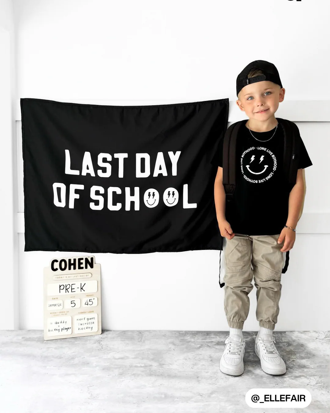First / Last Day of School (Black) Reversible Banner - Image 3