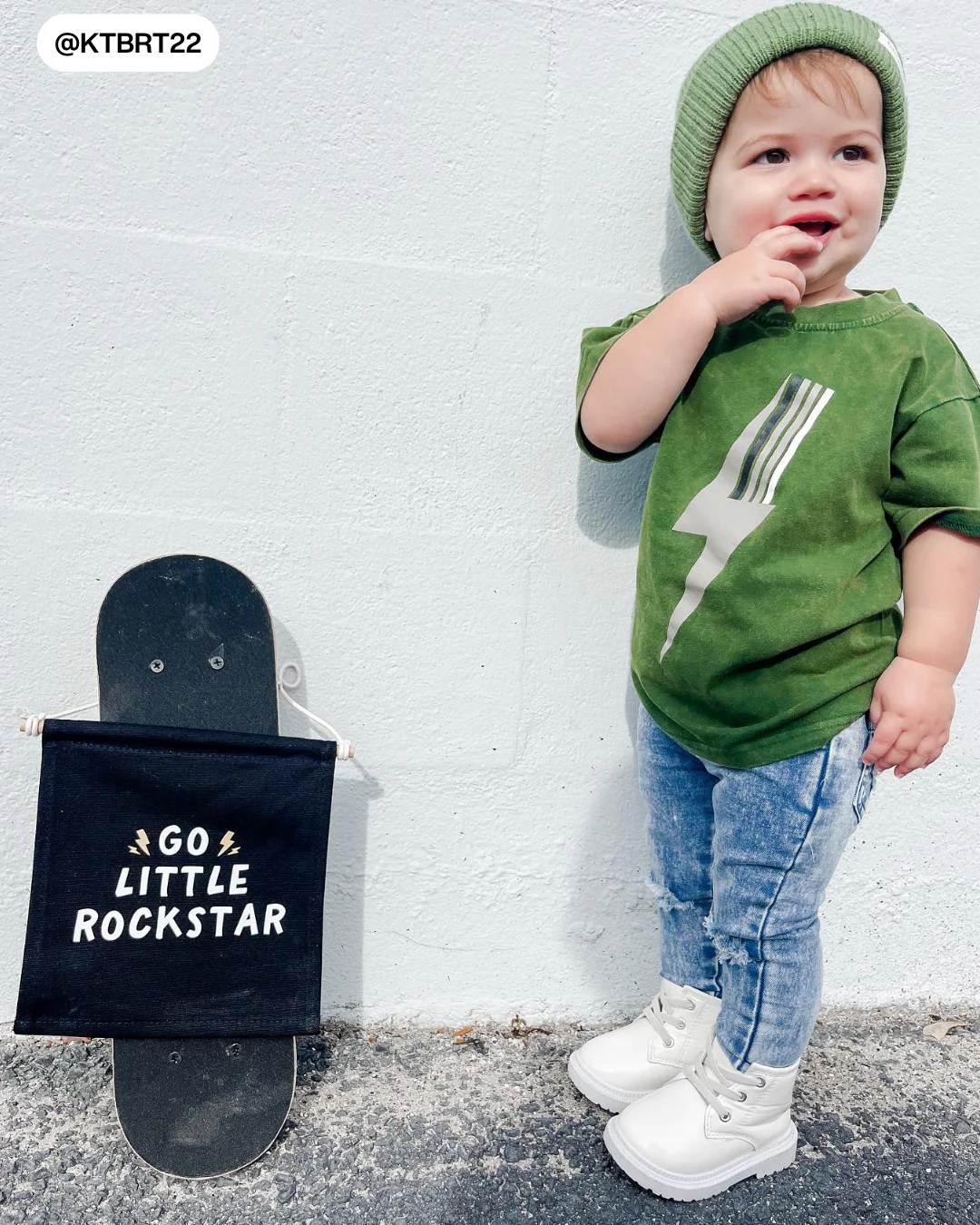 Go Little Rockstar (Black) Canvas Hang Sign - Image 2