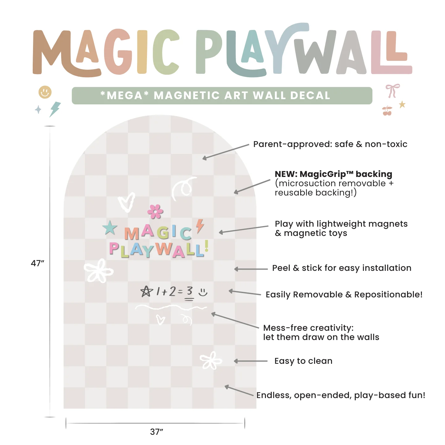MEGA Magic Playwall - Arch Magnetic Wall Decal for Kids - Image 5
