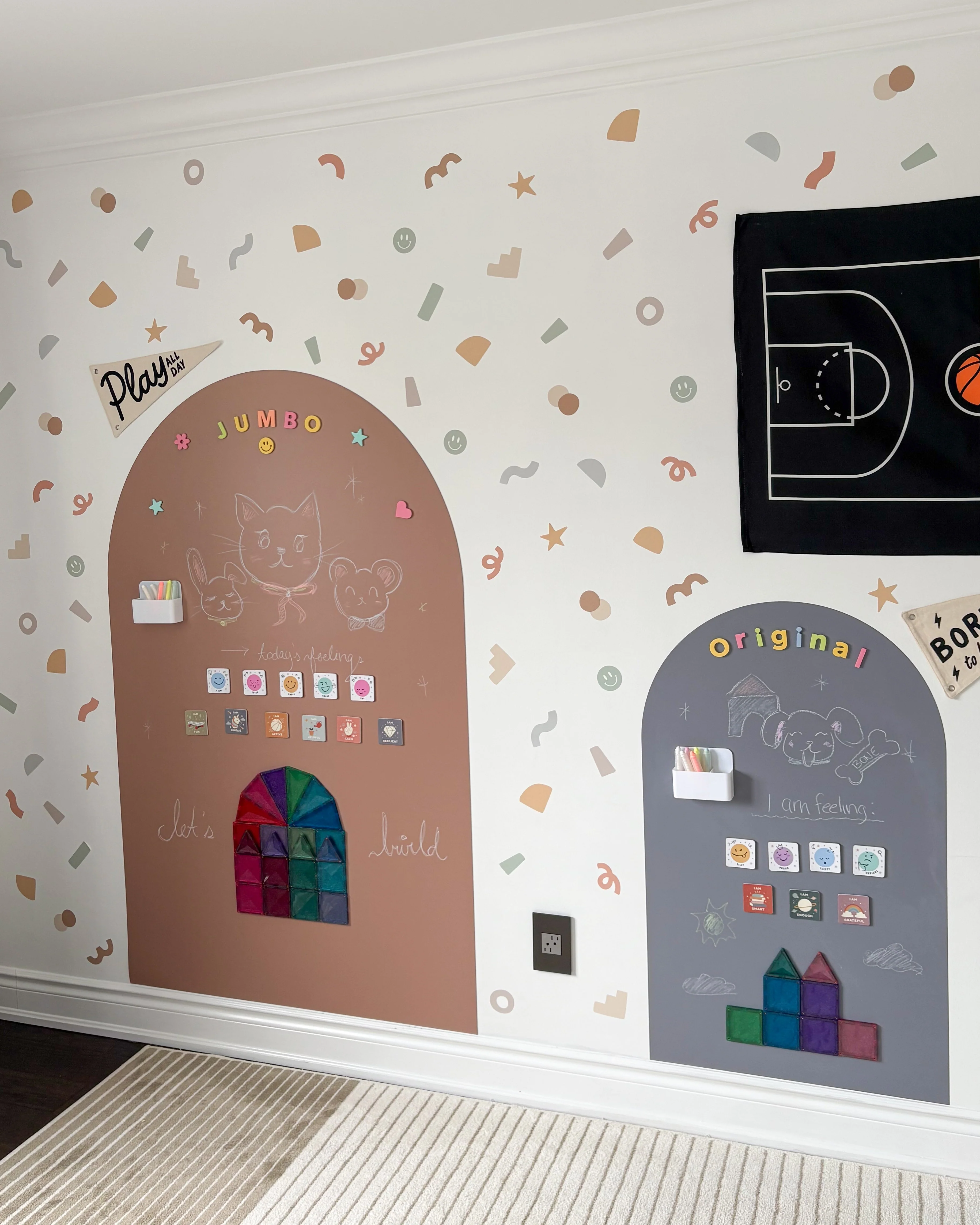 Peel & Stick Fabric Wall Stickers - Abstract Shapes (Earthy) - Image 11