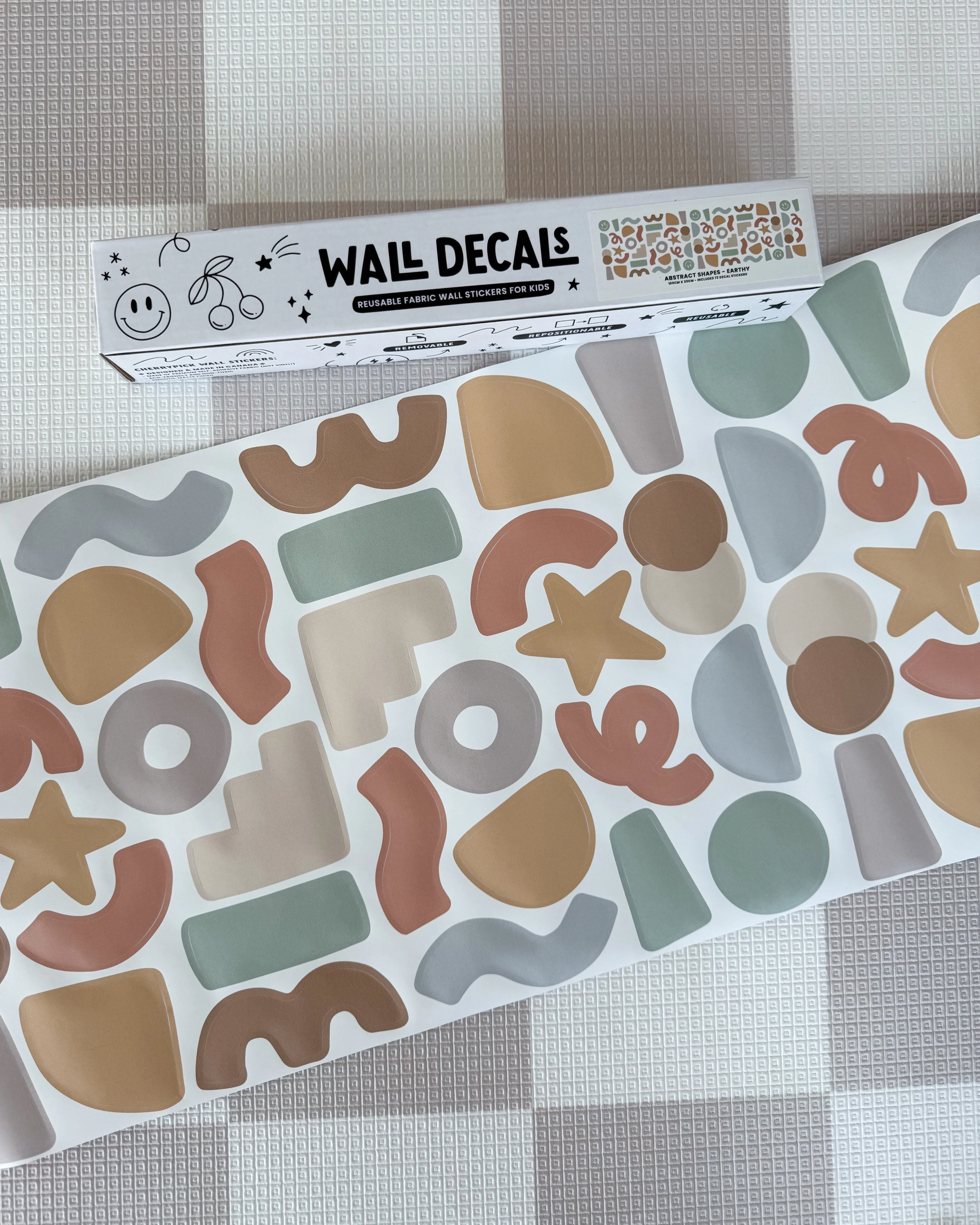 Peel & Stick Fabric Wall Stickers - Abstract Shapes (Earthy) - Image 4