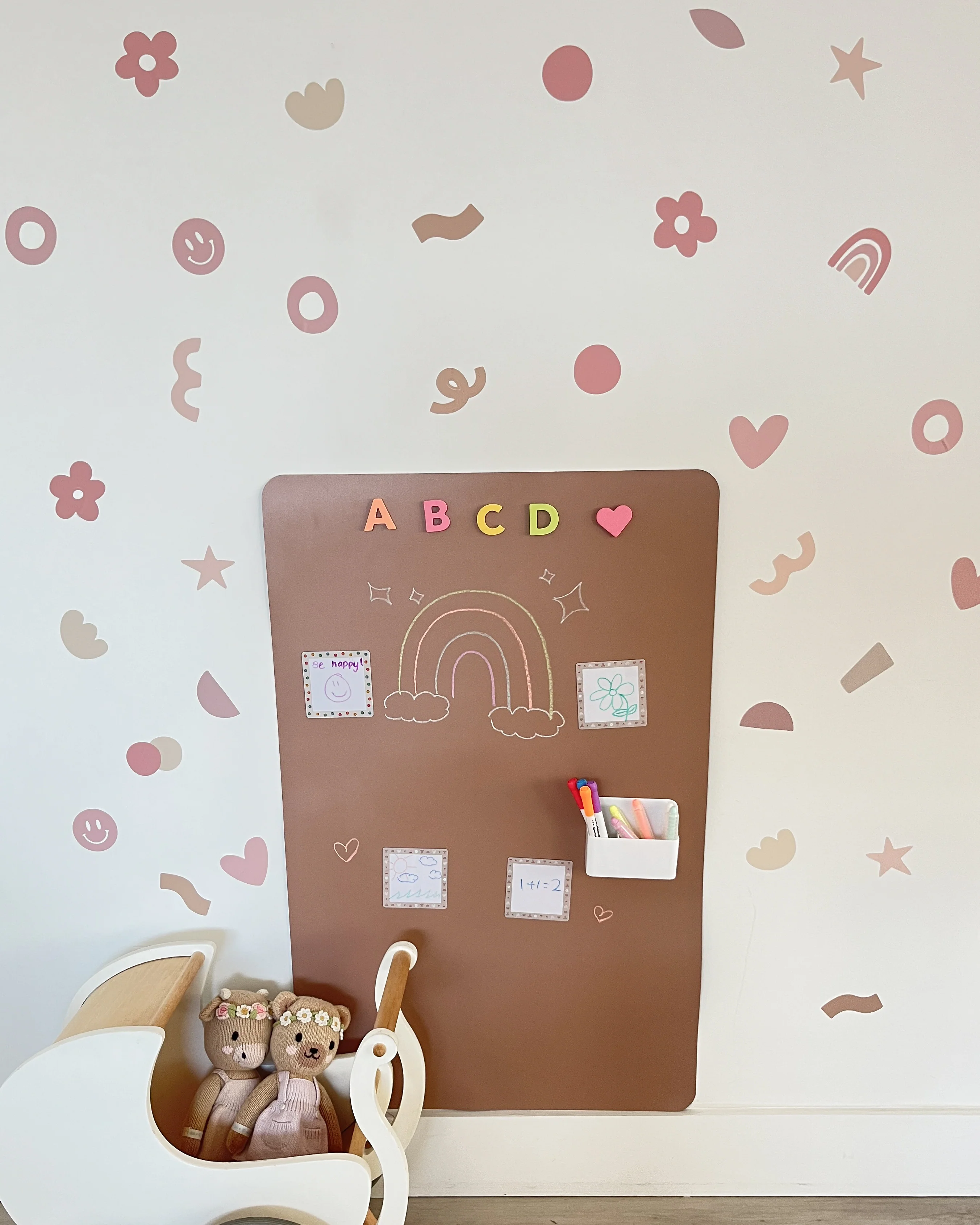 Peel & Stick Fabric Wall Stickers - Abstract Shapes (Girly) - Image 3