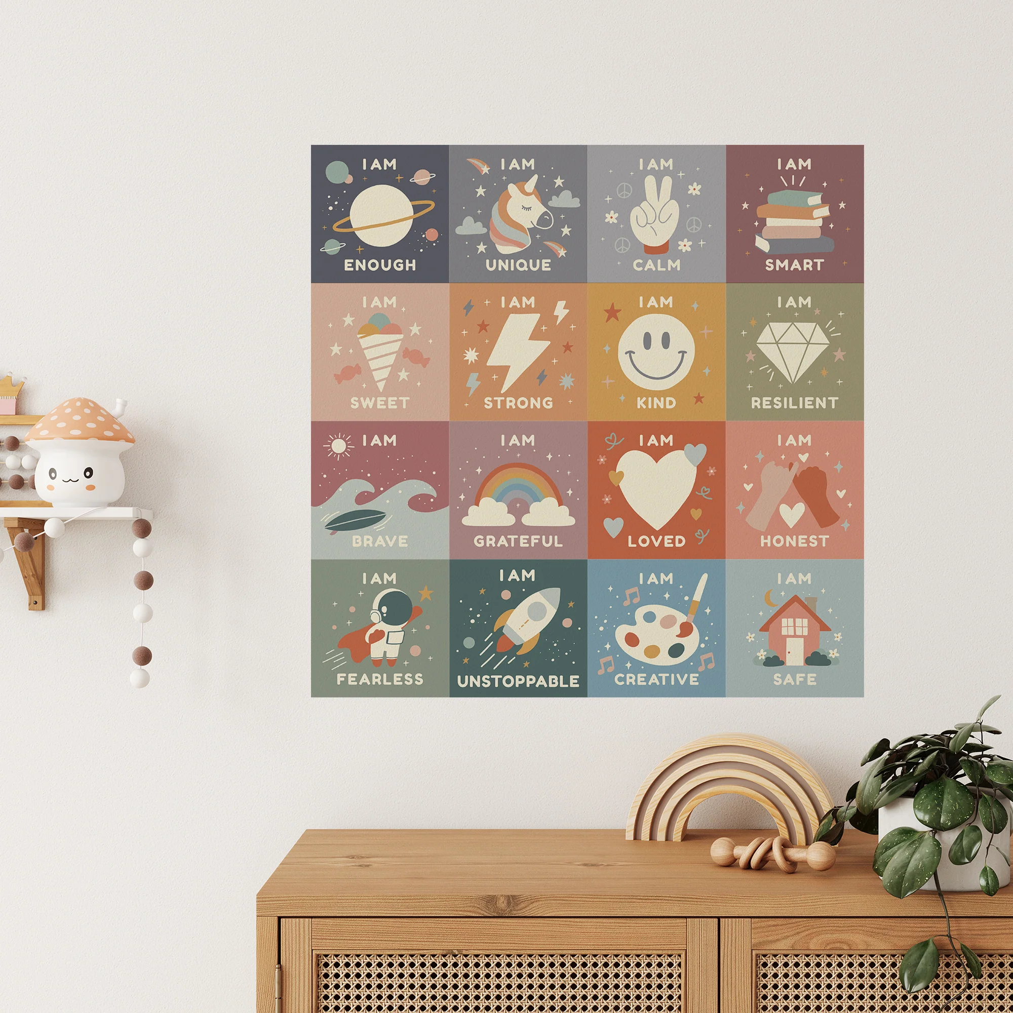 Peel & Stick Fabric Wall Stickers - Affirmation Squares - Image 3