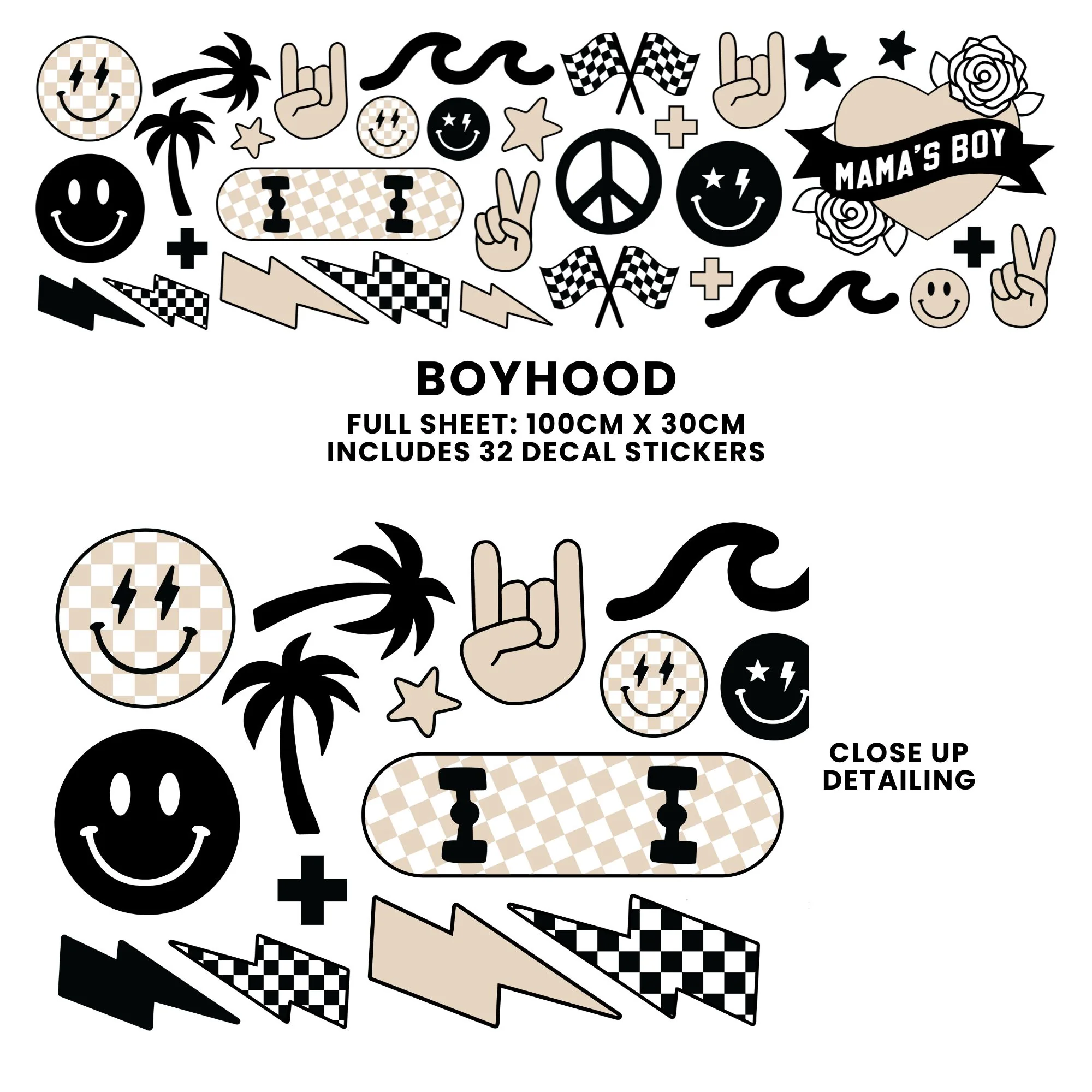 Peel & Stick Fabric Wall Stickers - Boyhood - Image 4