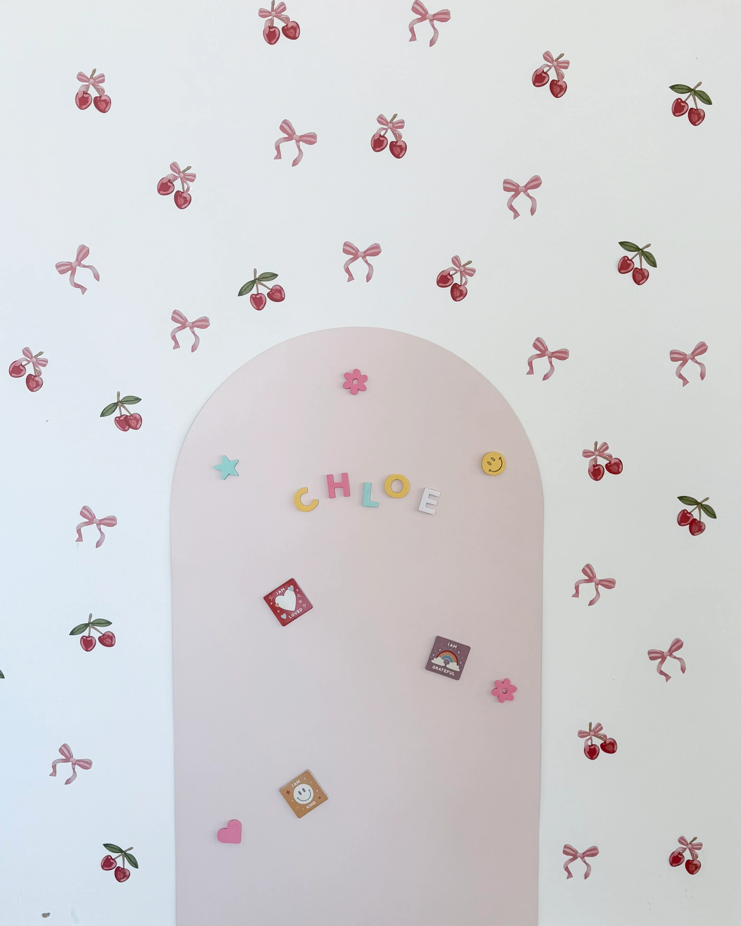 Peel & Stick Fabric Wall Stickers - Cherries & Bows - Image 8
