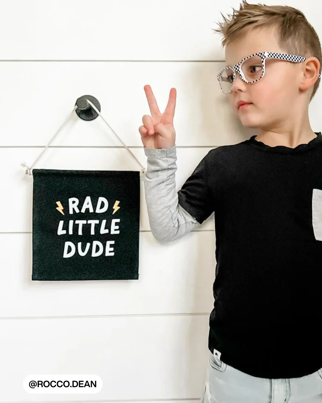 Rad Little Dude (Black) Canvas Hang Sign - Image 2