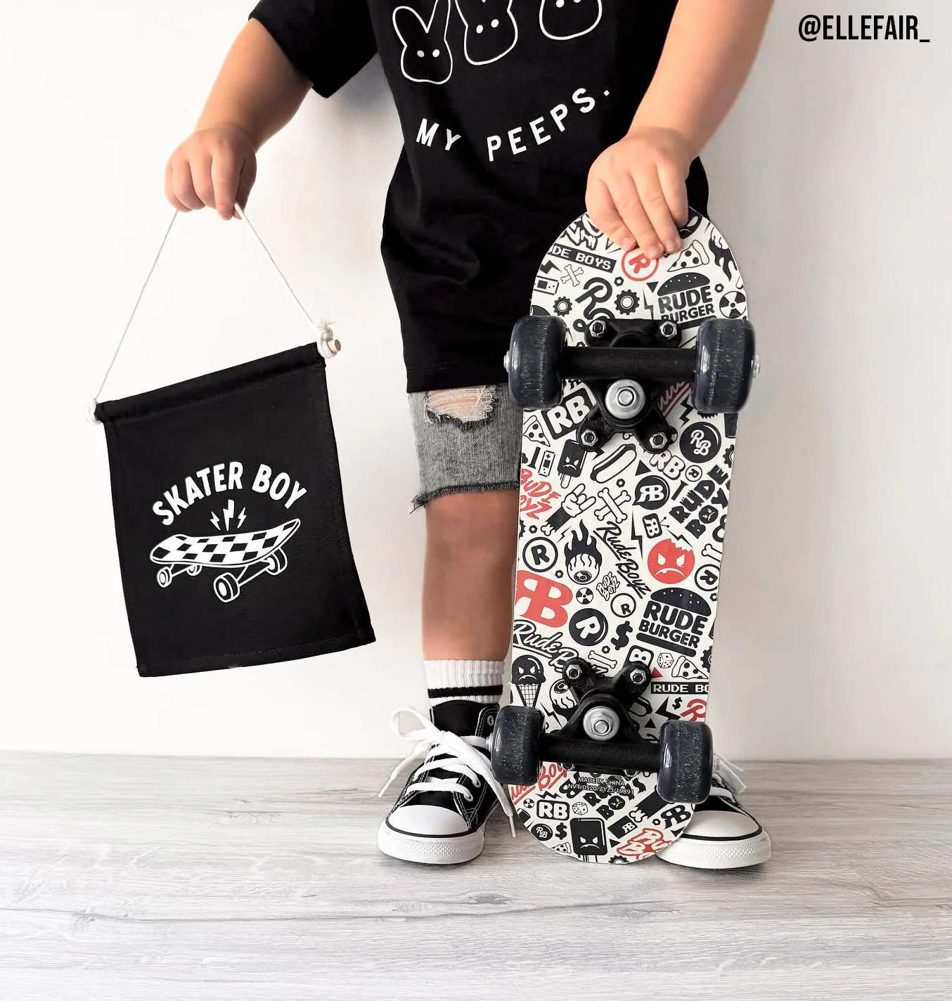 Skater Boy (Black) Canvas Hang Sign - Image 3