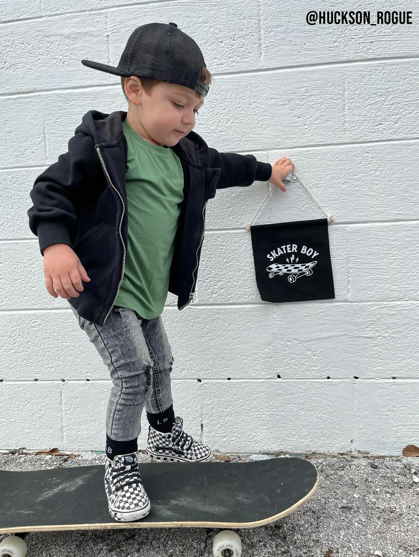 Skater Boy (Black) Canvas Hang Sign - Image 5